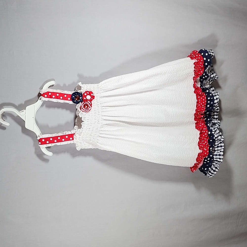 Rare Editions Red White and Blue Girls Dress Size 5